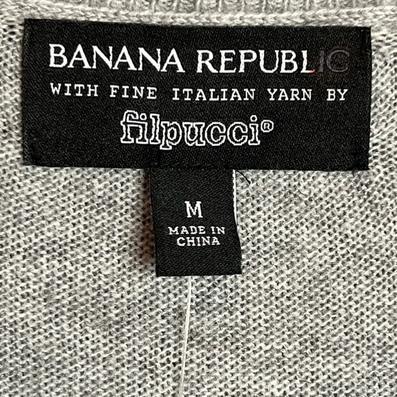 New Banana Republic Filpucci Gray & Pink Merino Wool Blend Tunic Sweater Medium - Picture 8 of 11